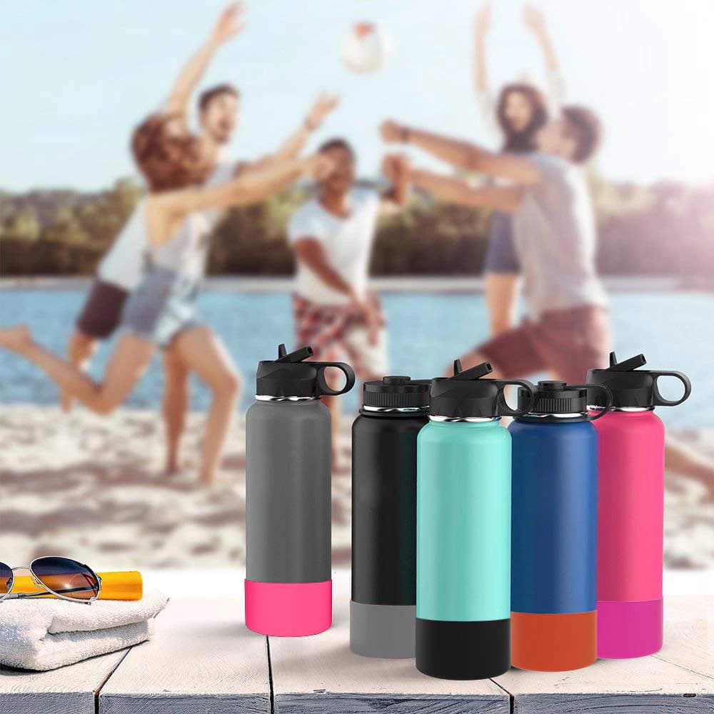 บูทซิลิโคนป้องกันสําหรับ Aquaflask & Hydroflask | ขวดน้ําปากกว้าง 12oz-40oz | ปลอกหุ้มด้านล่างกันลื่นปลอดสาร BPA รูปที่ 9