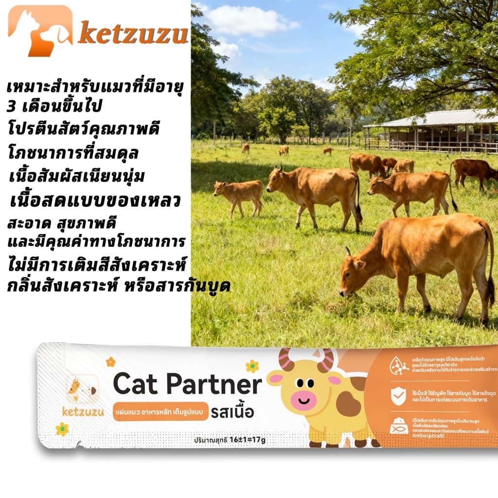 Ketzuzu 17g ขนมแมว ขนมแมวเลีย อาหารเปียกแมว รูปที่ 5