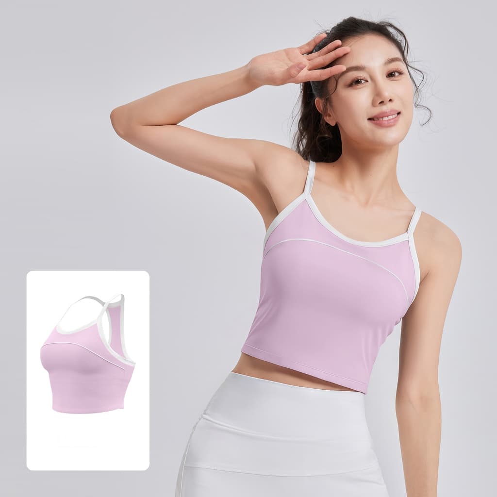 mvp sport ยกทรงสำหรับสตรี Sport Bra ออกกำลังกาย เสื้อบราโยคะ สปอร์บราสายไขว้หลัง แผ่นรองหน้าอกคงที่ในตัว รูปที่ 4