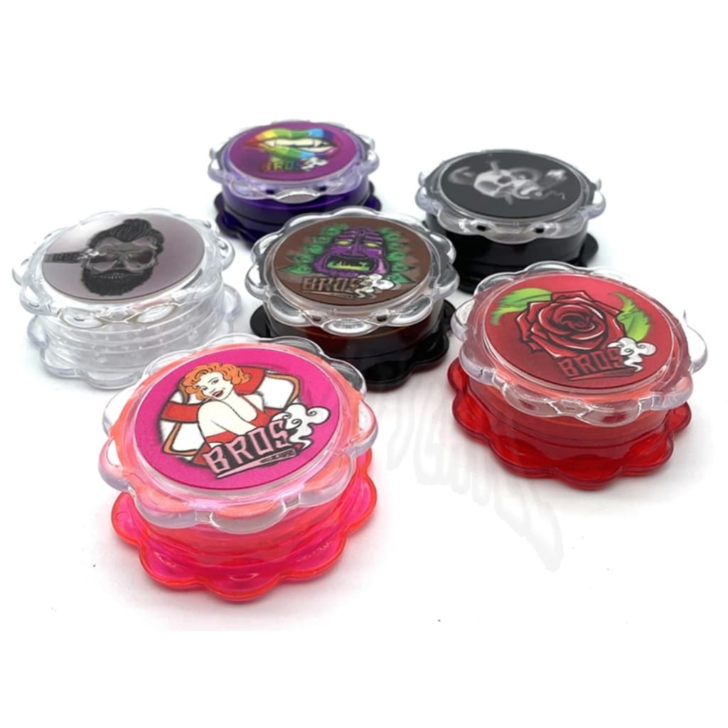 ขายส่ง 1กล่อง12ชิ้น ที่บด ถาด Bros 3D Grinder BROS ที่บดสมุนไพร 60MM เครื่องบดสมุนไพร ที่บดพลาสติก รูปที่ 3
