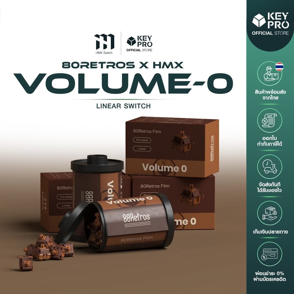 สวิตช์ 80Retros x HMX Volume-0 Silent Switch สำหรับ Mechanical Keyboard ลูปโรงงาน รูปที่ 2