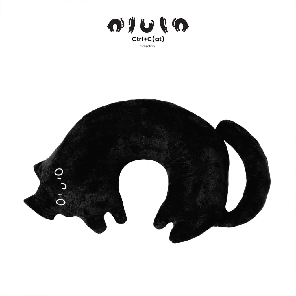 olulo Ctrl+C - Pillow Koo cat หมอนน้องเหมียวขู่ สีดำ รูปที่ 3