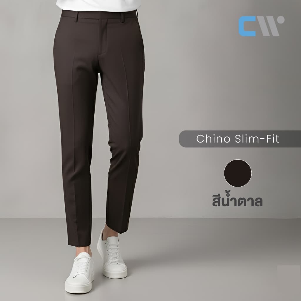 CW Chino Slim-Fit | กางเกงขาเต่อ 5 ส่วน สไตล์เกาหลี 7 สี – เท่ คล่องตัว นุ่มสบายทุกวัน รูปที่ 4