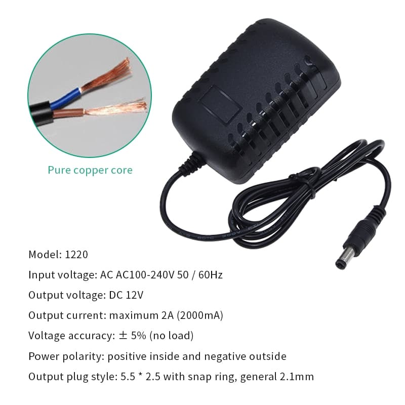 DC Adapter 12V 2A อะแดปเตอร์ CCTV Adapter 12V 2A 2000 mAh สำหรับกล้องวงจรปิด รูปที่ 9