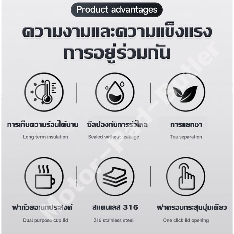 ถ้วยความร้อนความจุสูงกลางแจ้ง 316 ตัวเลือกหลายรุ่น การเก็บรักษาความเย็น ฝาถ้วยน้ำดื่ม ทนทาน รูปที่ 3