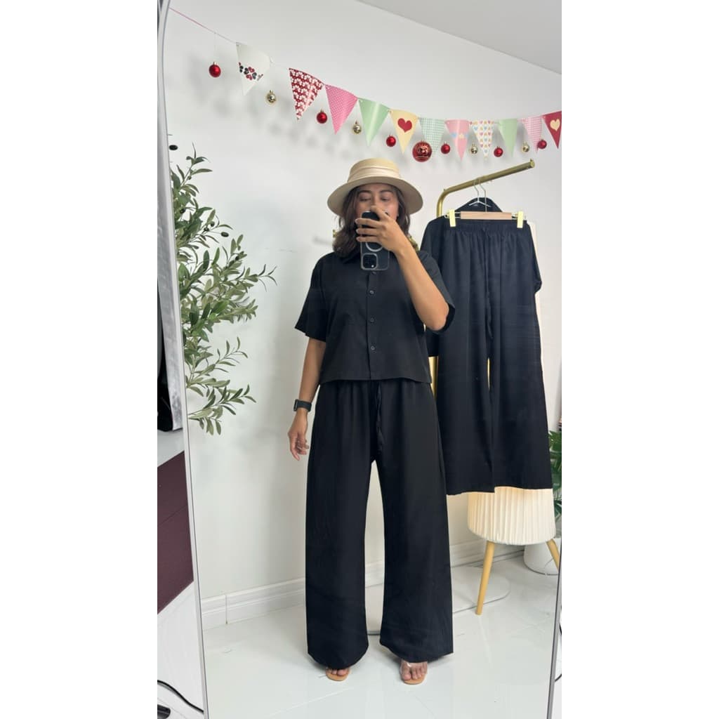 Silla กางเกงขายาว รุ่น Minimal Pants M02 สีพื้น เนื้อผ้าไหมอิตาลี ผ้าพริ้วนุ่ม ใส่สบาย ใส่ได้ทุกโอกาส รูปที่ 8