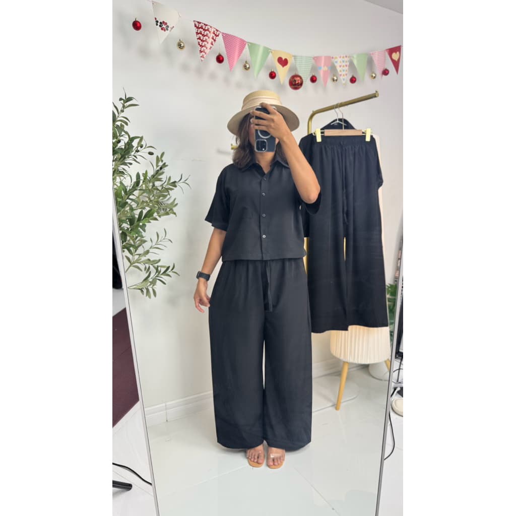 Silla กางเกงขายาว รุ่น Minimal Pants M02 สีพื้น เนื้อผ้าไหมอิตาลี ผ้าพริ้วนุ่ม ใส่สบาย ใส่ได้ทุกโอกาส รูปที่ 9