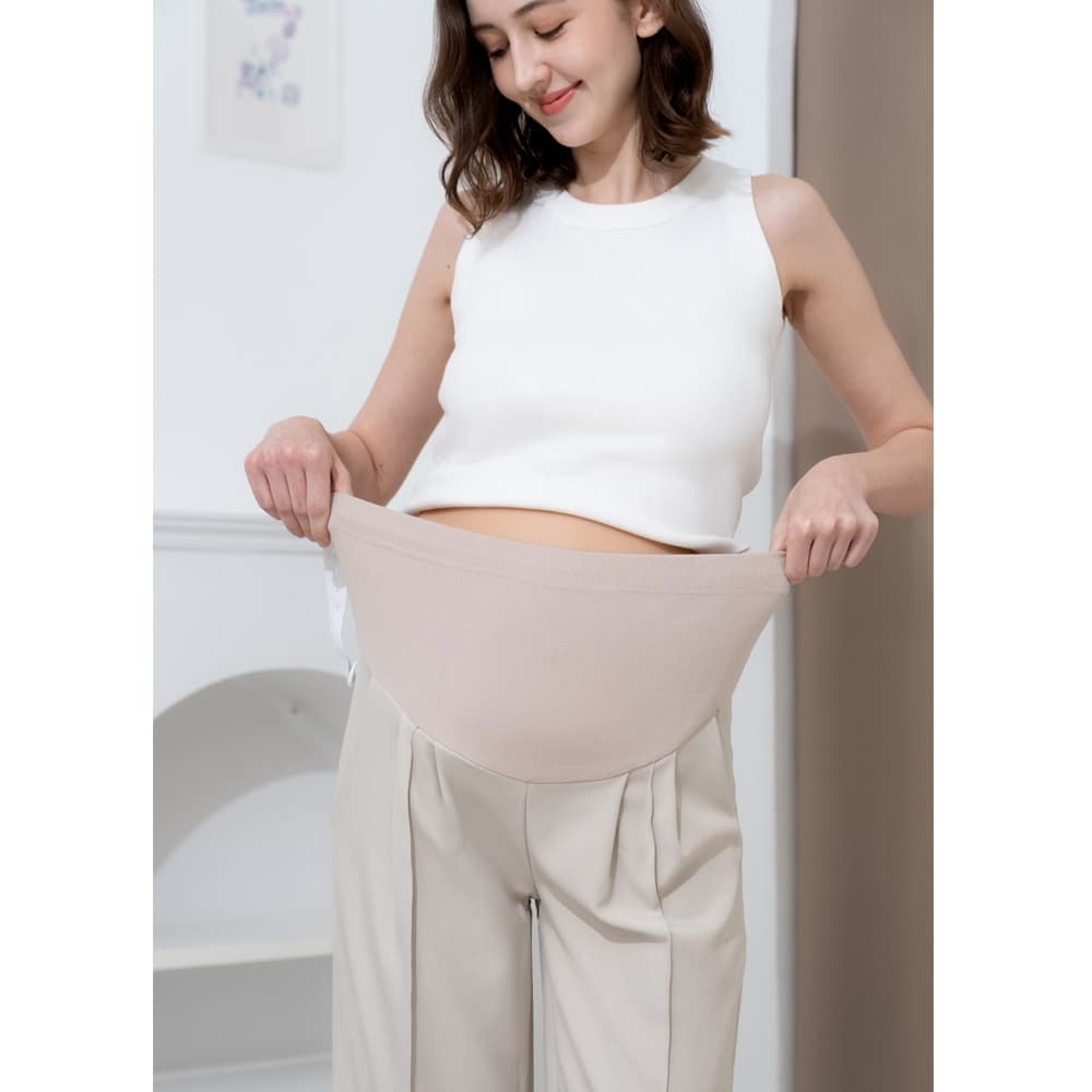 MACHIKO | L53 กางเกงทำงาน BAGGY กระบอกใหญ่ ผ้าหนานุ่ม มีสายปรับระดับ ใส่สบาย ใส่ได้ยันหลังคลอด รูปที่ 5