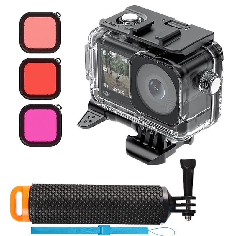 Action6เคสกันน้ำ DJI OSMO Action 3/4/5 PROป้องกันดำน้ำใต้น้ำ พร้อมขาตั้งอุปกรณ์เสริม เคสกล้องสปอร์ต รูปที่ 5