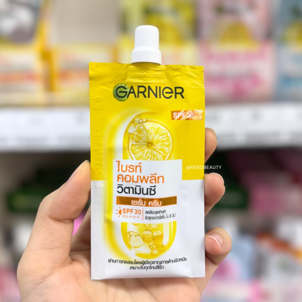 การ์นิเย่ ไบรท์ คอมพลีท / Garnier Vitamin C Bright Complete แบบซอง รูปที่ 2