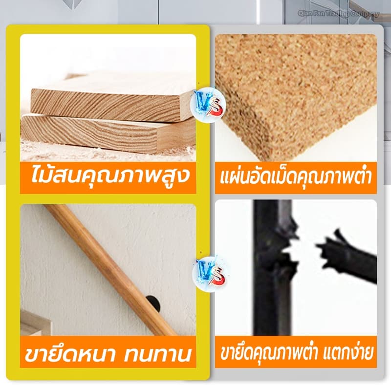 ราวบันได ไม้เนื้อแข็ง 60x 50 มิล ยาว0.5/1/1.5/2เมตร ไม่มีกลิ่น ราวบันไดไม้แบบติดผนังสำเร็จ เหมาะสำหรับผู้สูงอายุและเด็ก รูปที่ 2