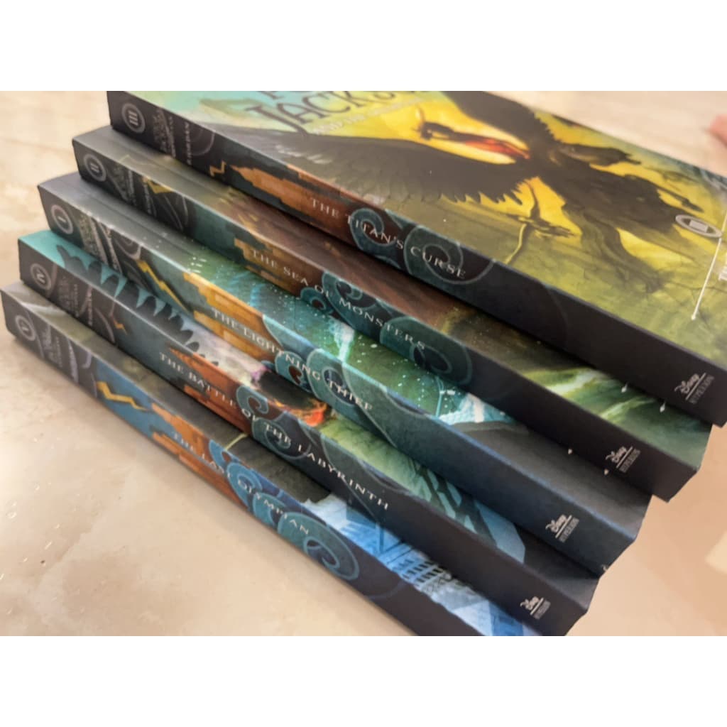 5 Books/Set Percy Jackson & The Olympians Level 1/2 Novel Books Children's English Picture Book Sets รูปที่ 3