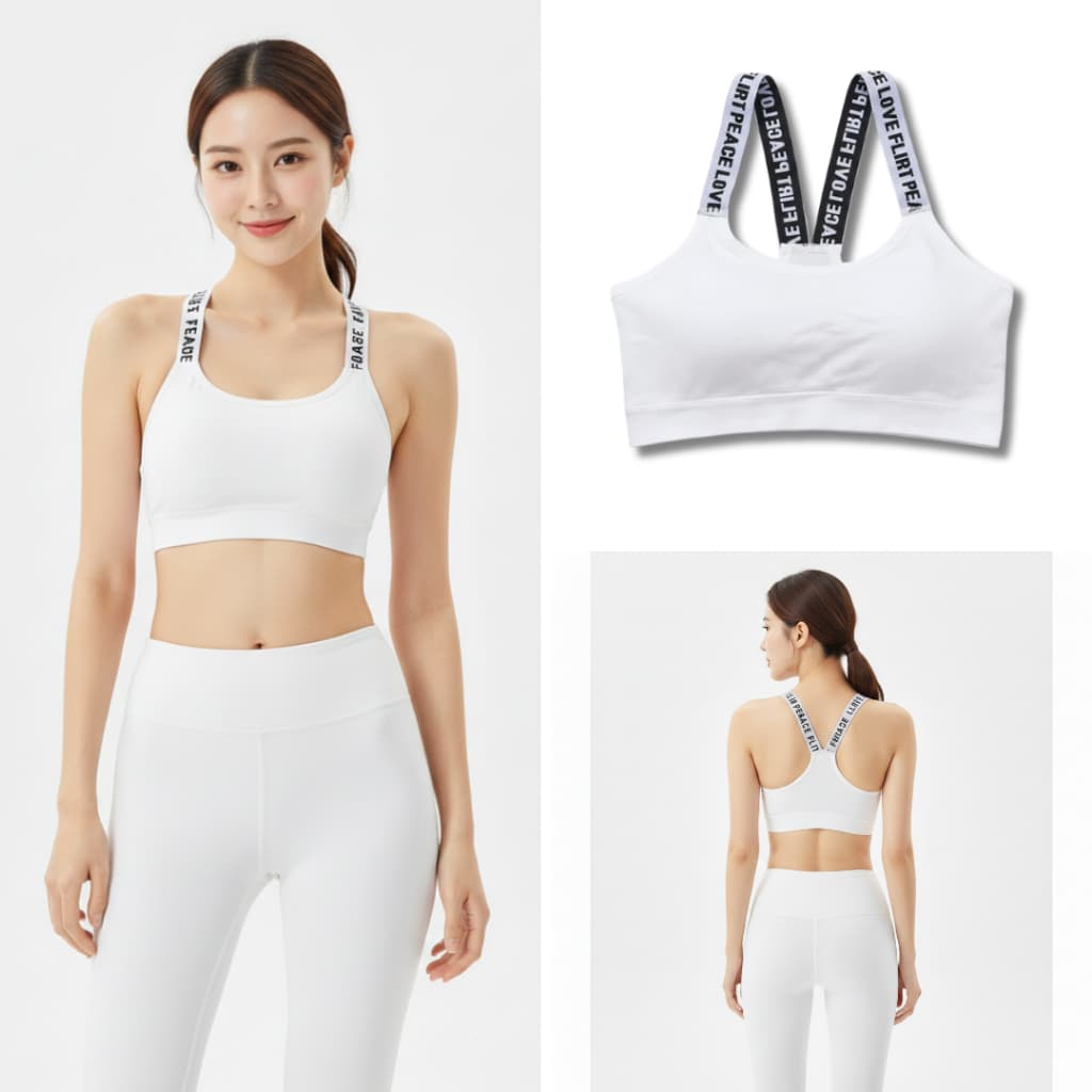 LoveIs Bra สปอร์ตบราสายลายตัวอักษร สายไขว้หลังเก๋ๆ รูปที่ 9