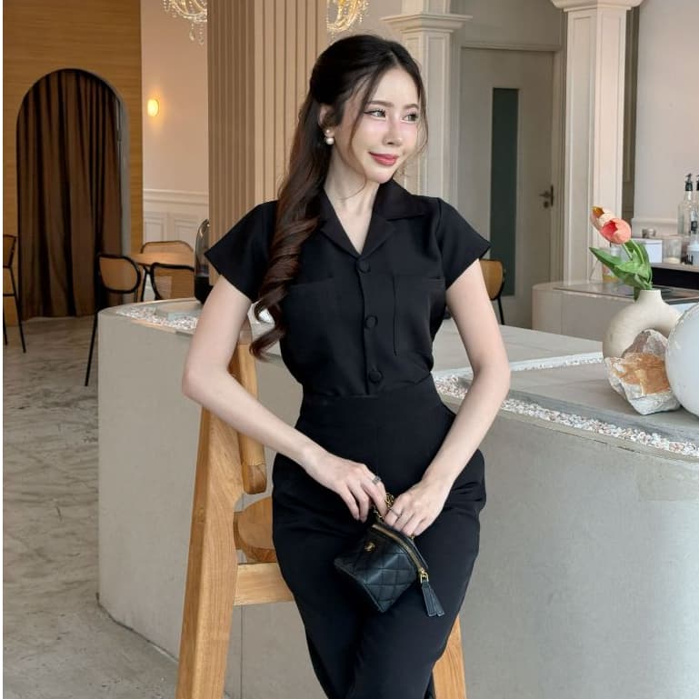 เสื้อคอปกเบเซอร์ทูโทนแขนสั้นน่ารัก.V1 รูปที่ 2