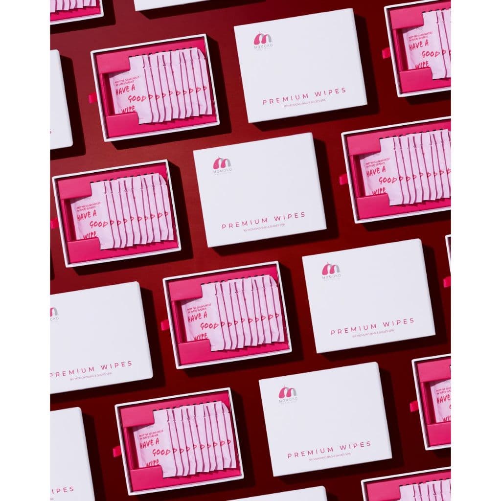 Momoko Premium Wipes กล่อง 10 ซอง (แผ่นเช็ดทำความสะอาดกระเป๋าและรองเท้าหนังแบรนด์เนม) รูปที่ 3