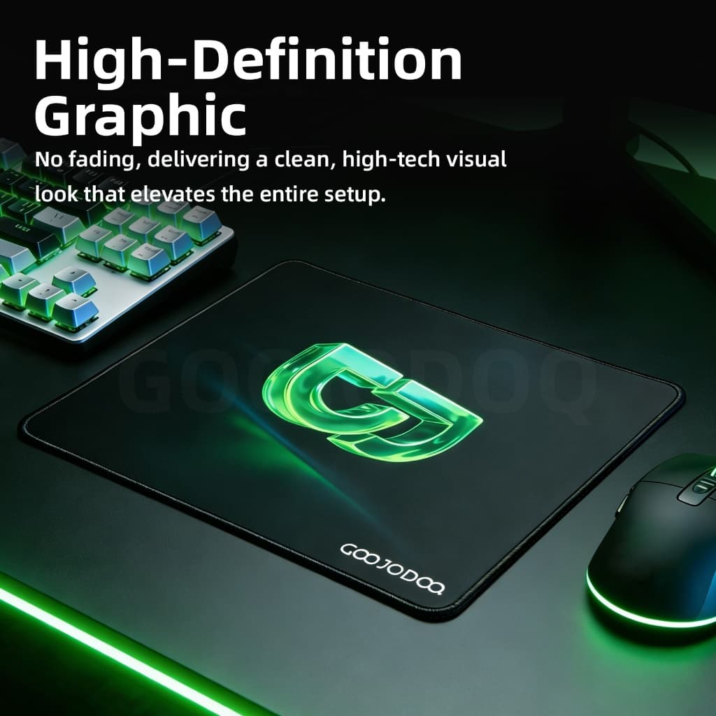 GOOJODOQ แผ่นรองเมาส์ กันลื่น ดีไซน์แบบโอเวอร์ล็อก ยางคุณภาพสูง หนาขึ้น Mouse Pad รูปที่ 7