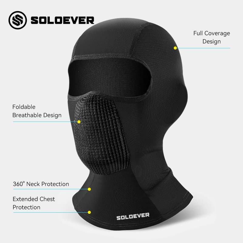 SOLOEVER Balaclava Face Mask สําหรับขี่รถจักรยานยนต์และขี่จักรยาน Biker Mask PM2.5โม่งระบายอากาศ กันฝุ่น กันรังสีuv รูปที่ 7