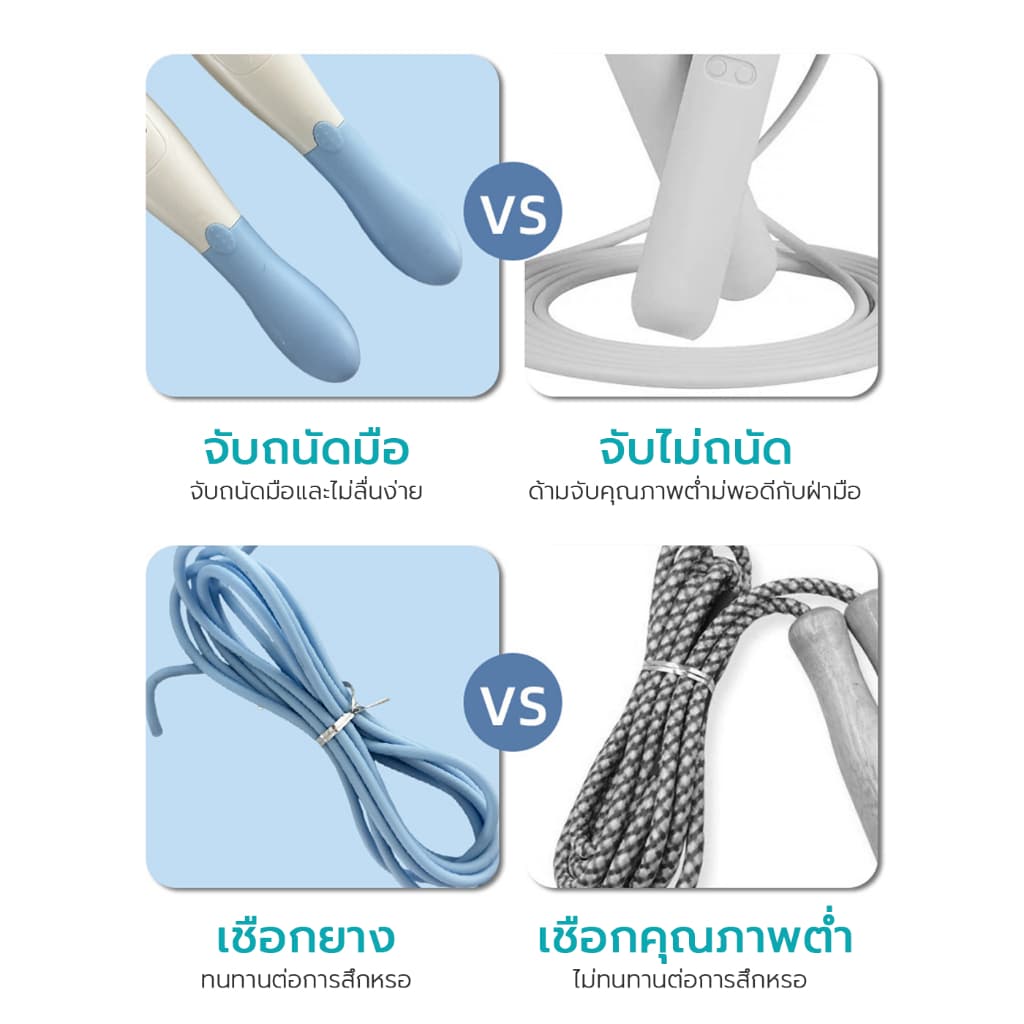 Simple Health เชือกกระโดด Jump rope เชือกกระโดดออกกำลังกาย ปรับความยาวได้ จับถนัดมือ ความยาว 280 ซม. รูปที่ 4