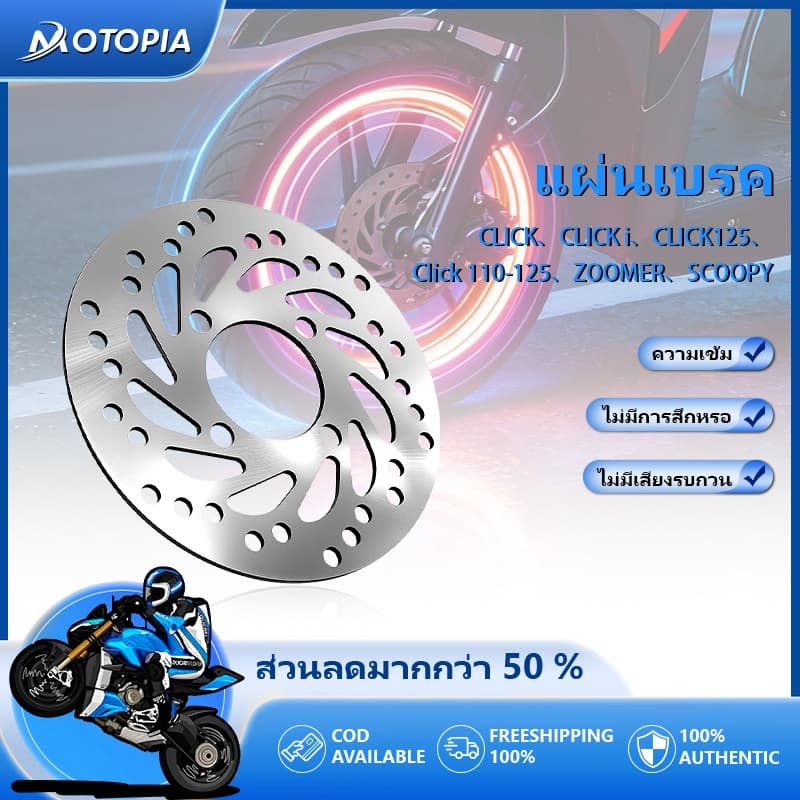จานดิสเบรคเดิม Click-ขนาด190mm จานดิสเบรคเดิม จานหน้า CLICK ,CLICK-I /CLICK125/CLICK125-I /SCOOPY/SCOOPY- I / ZOOMER-X รูปที่ 1