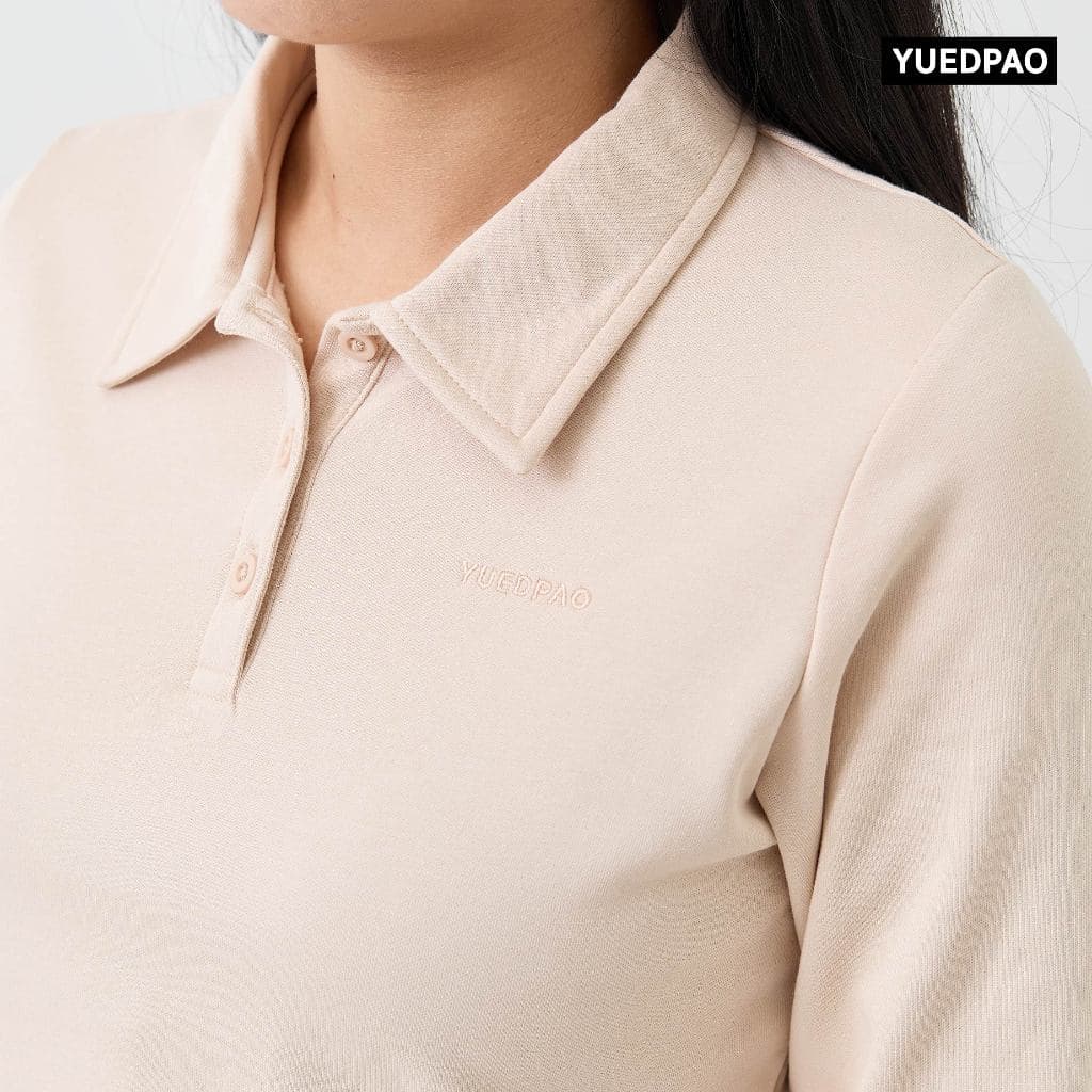 Yuedpao Polo Crop - Fleece Air Flow Collection in 2025 เสื้อครอปแขนยาว โปโล เสื้อเเขนยาว Sweater รูปที่ 7