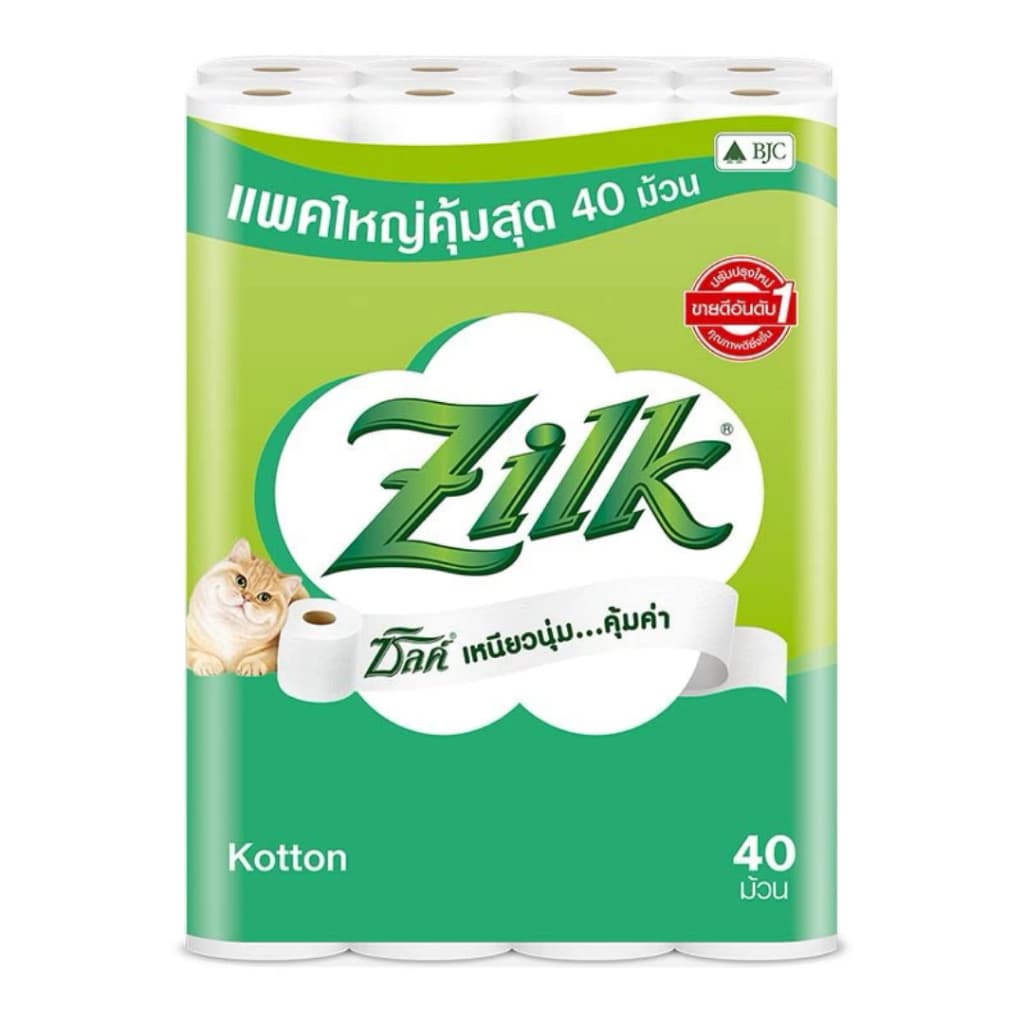 Zilk ซิลค์ คอตตอน กระดาษชำระ 40 ม้วน ทิชชู่ ซึมซับน้ำดีเยี่ยม หนา นุ่ม ไม่เปื่อยง่าย คุ้มค่า รูปที่ 2