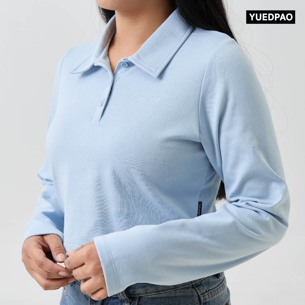 Yuedpao Polo Crop - Fleece Air Flow Collection in 2025 เสื้อครอปแขนยาว โปโล เสื้อเเขนยาว Sweater รูปที่ 6