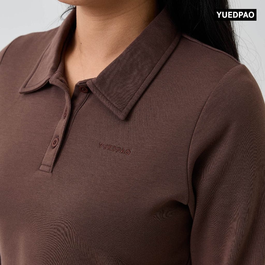 Yuedpao Polo Crop - Fleece Air Flow Collection in 2025 เสื้อครอปแขนยาว โปโล เสื้อเเขนยาว Sweater รูปที่ 8
