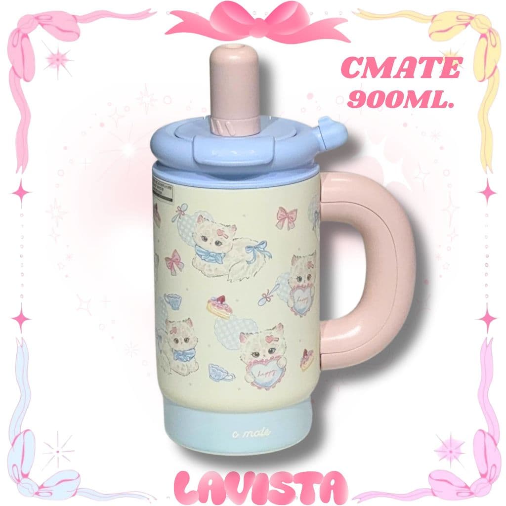 CMATE แก้วน้ำเก็บความเย็น"เคลือบเซรามิก" ลายสุดCUTE รูปที่ 6