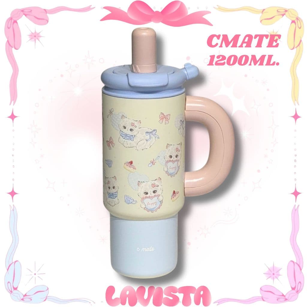 CMATE แก้วน้ำเก็บความเย็น"เคลือบเซรามิก" ลายสุดCUTE รูปที่ 7