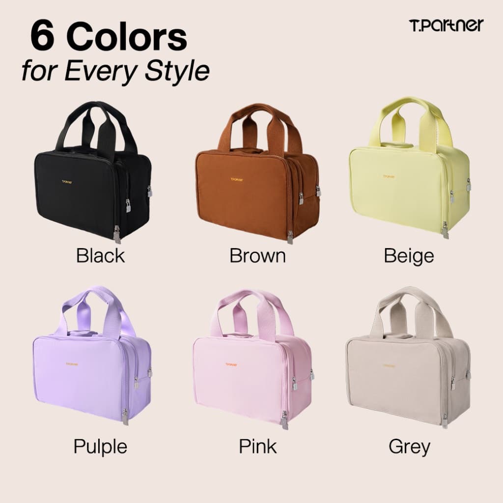 Tpartner Makeup Bag — กระเป๋าจัดระเบียบเครื่องสำอางใช้งานได้สะดวก จุเยอะ ใส่ได้ครบทั้งเมคอัพ สกินแคร์ โฟมล้างหน้า รูปที่ 5
