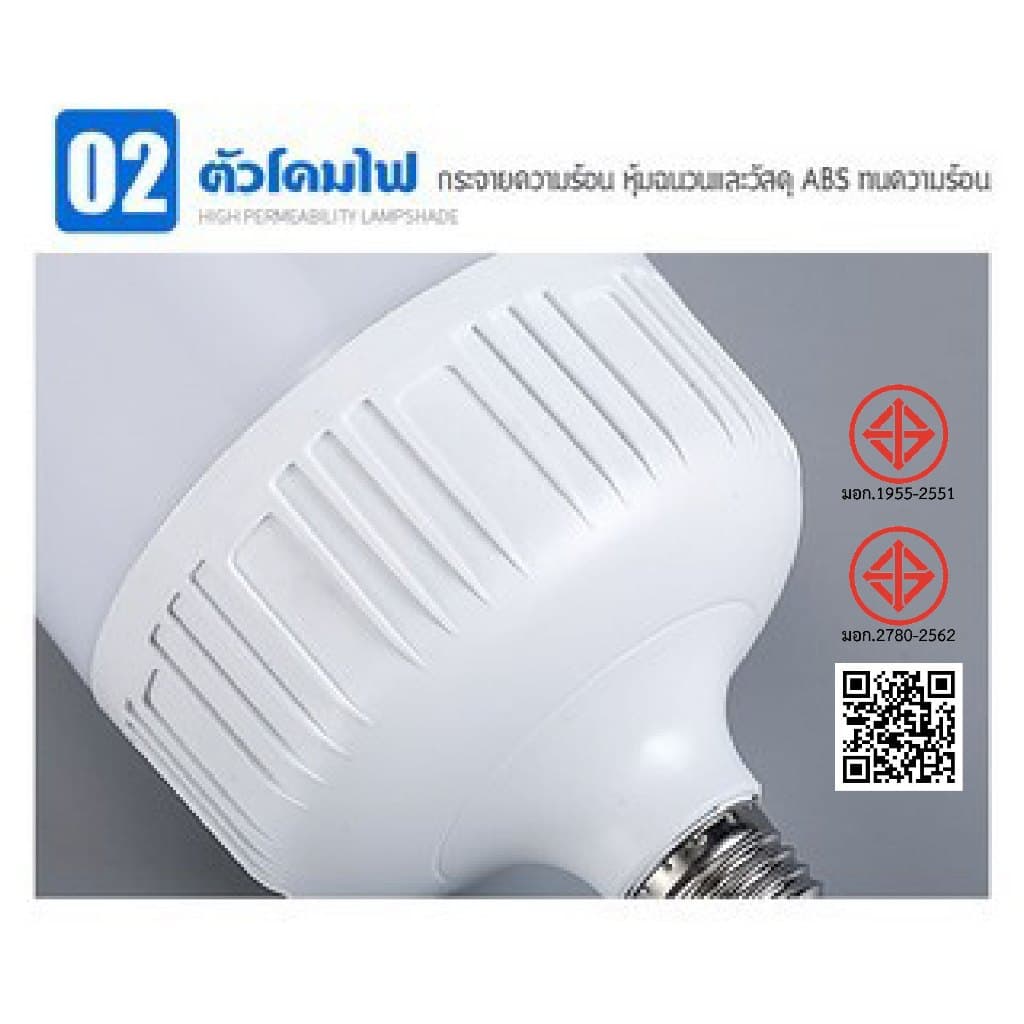 MOJU หลอดไฟ LED HighBulb แสงขาว light ใช้ไฟฟ้า220V หลอดไฟขั้ว E27 20W 30W 40W 50W 60W 85W 100W 120W หลอดไฟLED สว่างนวลตา รูปที่ 4