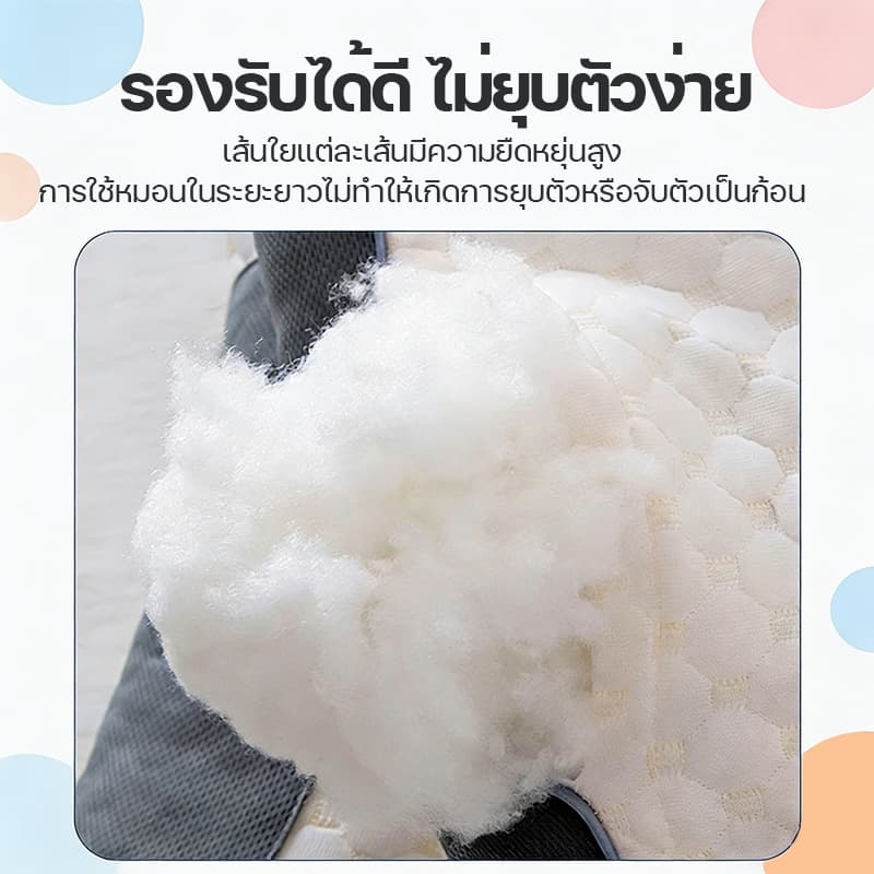หมอน หมอนหนุน หมอนสุขภาพ หมอนนอน หมอนครัวเรือน หมอนนุ่มฟู หมอนการยศาสตร์ แก้ปวดคอ บ่าไหล่ เนื้อนุ่มไม่ยุบ 74ซม*48ซม รูปที่ 7