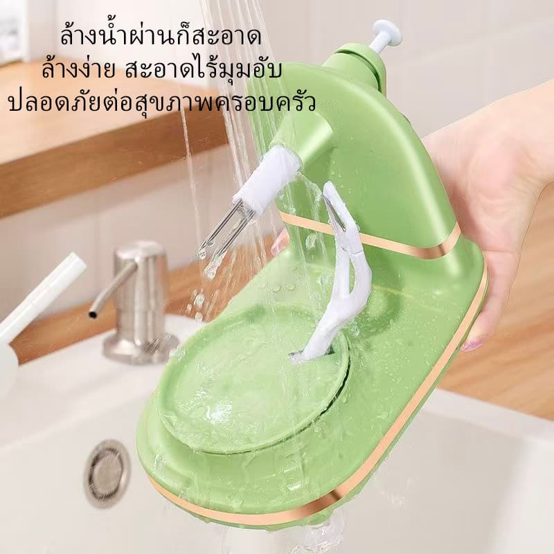 เครื่องปอกแอปเปิ้ล เครื่องปอกเปลือกผลไม้แบบมือหมุน,มาพร้อมที่สไลด์แอปเปิ้ล และฐานแบบมีถ้วยดูด สำหรับจับถนัดมือ รูปที่ 2
