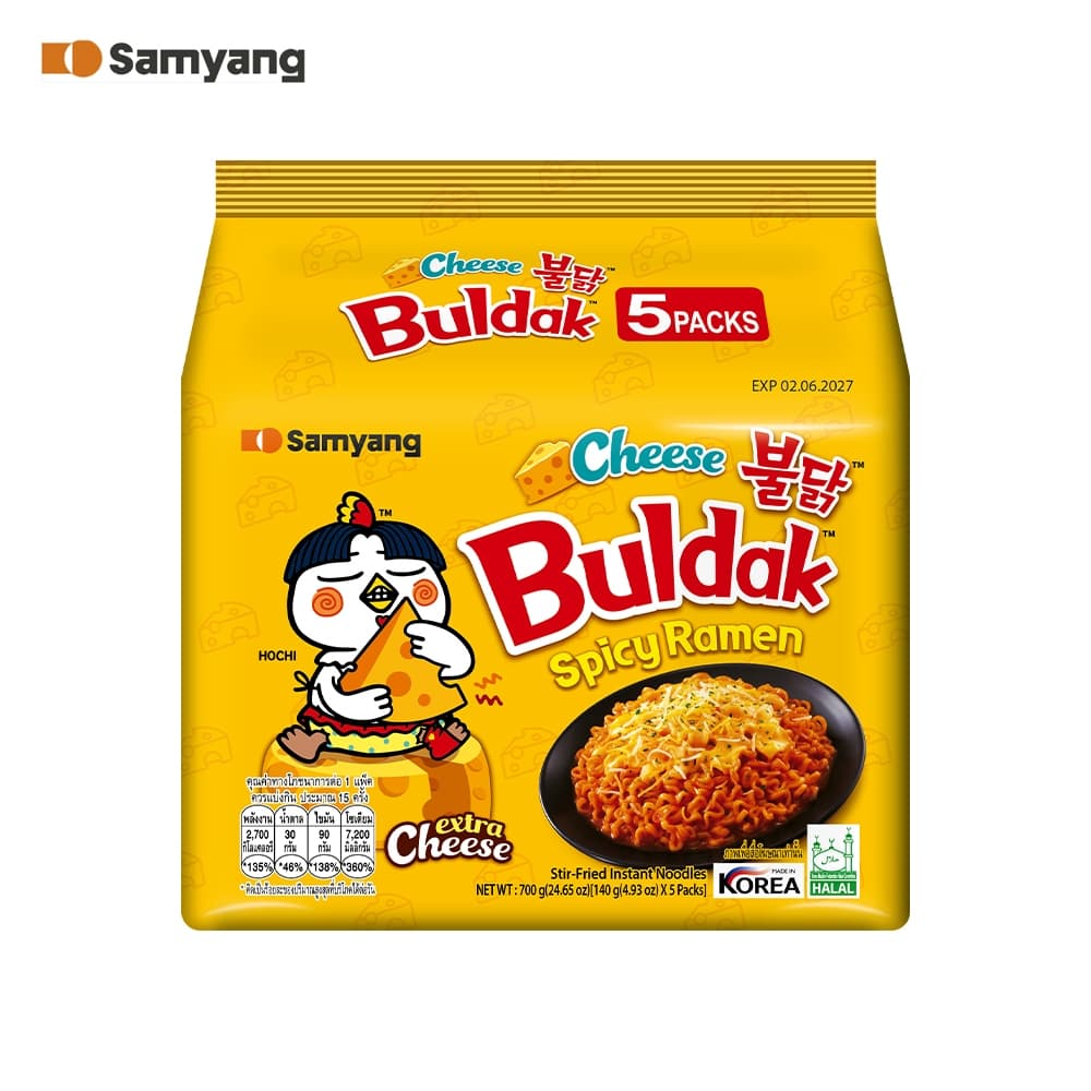 Samyang Buldak Hot Chicken Cheese Ramen ซัมยัง บูลดัก ฮอต ชิคเก้น ชีส ราเมง 700ก. รูปที่ 3