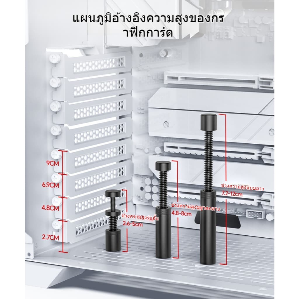 ฐานแม่เหล็ก ขาตั้งการ์ดจอแบบสั้น ปรับระดับได้ Gpu Holder 26 - 110 มิล ตั้งการ์ดจอ ที่ค้ำการ์ดจอ มียางรอง รูปที่ 9
