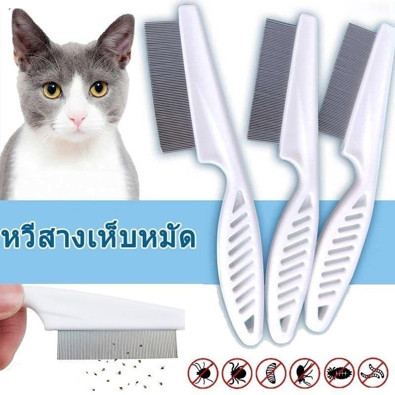 PETStar1หวีสางเห็บหมัด หวีสเตนเลส ก้านหวีถี่มาก สําหรับกําจัดหมัดขนสัตว์เลี้ยง สุนัข แมว หวีสัตว์เลี้ยง ใช้งานง่าย รูปที่ 2