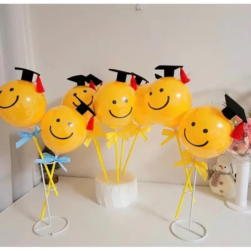 .ลูกโป่งยาง รูปหน้ายิ้มน่ารัก ลูกโป่งวันเกิด ลูกโป่งตกแต่ง Balloon HBD อุปกรณ์ปาร์ตี้ ลูกโป่งยาง รูปที่ 5
