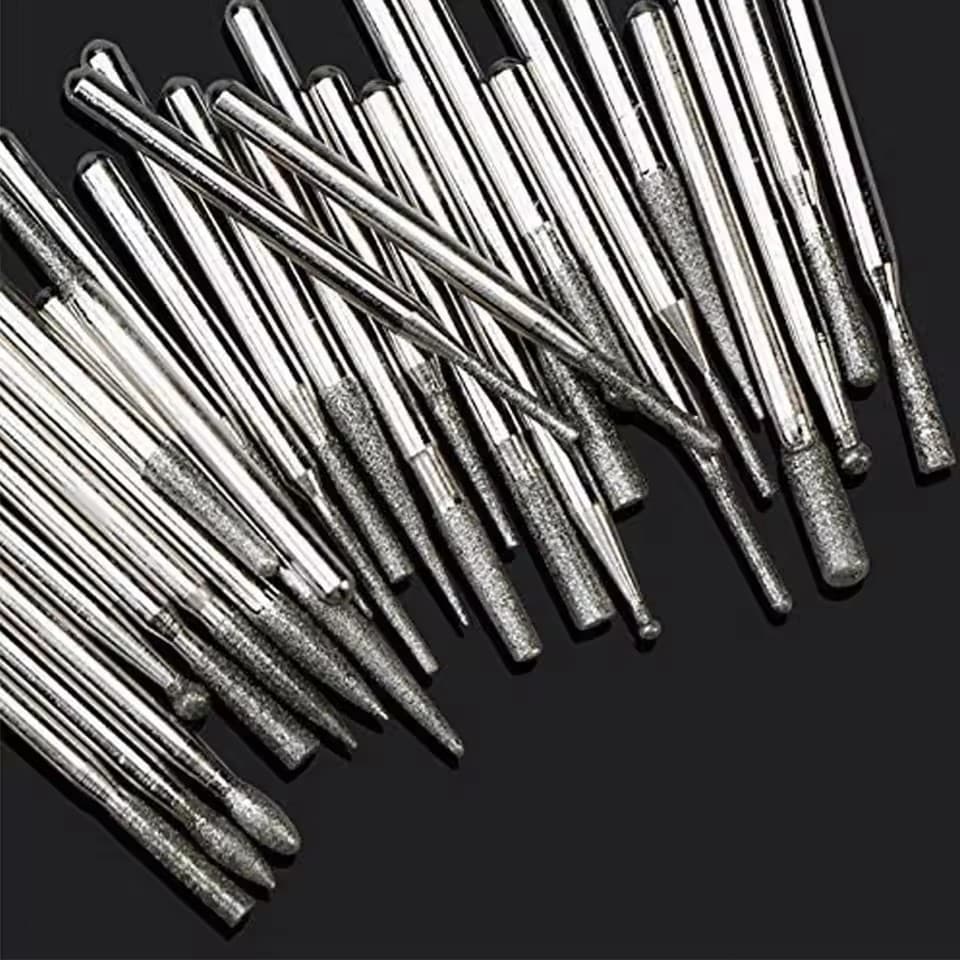 ชุดดอกหัวเจียรเพชร 30 ชิ้น แกน 3mm สำหรับเครื่องเจียรไฟฟ้า ดอกแกะสลัก หินอ่อน แก้ว เซรามิก งานจิวเวอร์รี่ รูปที่ 7
