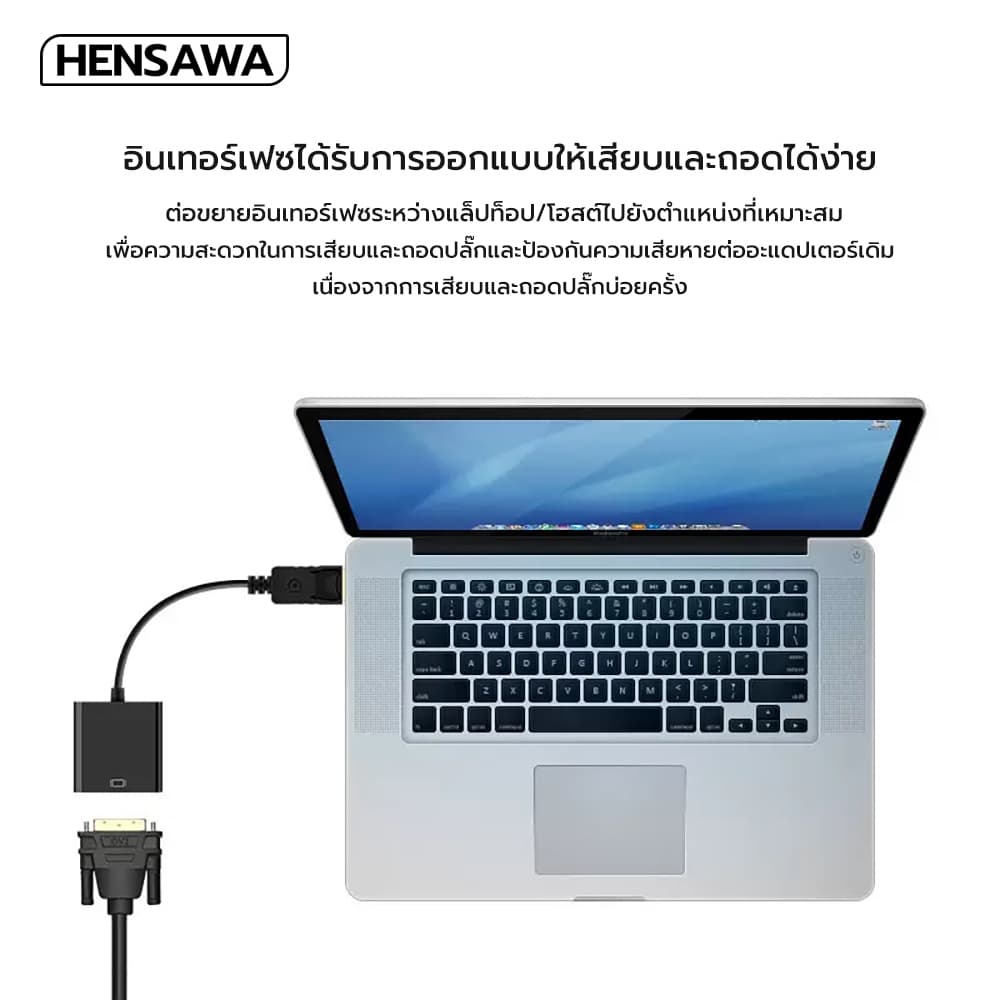HENSAWA รุ่น VC133 สาย DisplayPort to DVI Cable DP to DVI Male to Male Plug Video Adapter เข้ากันได้กับ Monitor Projecto รูปที่ 3