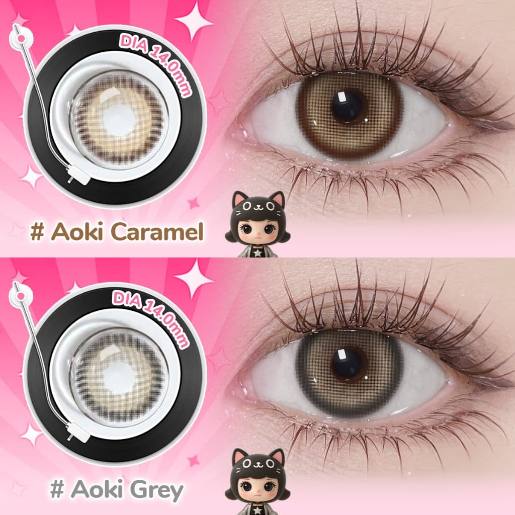 UYAAI คอนแทคเลนส์ ซีรี่ส์ Aoki 14.0MM น้ำตาล Contact Lens 1 เดือน S SIZE Gray คอนแทค คอนเทคเลนส์สายตาสั้น รูปที่ 3