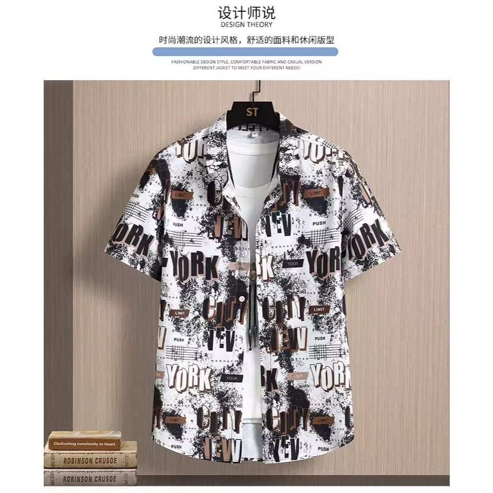 เสื้อเชิ้ตฮาวายสุภาพบุรุษเทศกาลดอกไม้ลายดอกไม้เสื้อสไตล์ฮาวาย รูปที่ 5