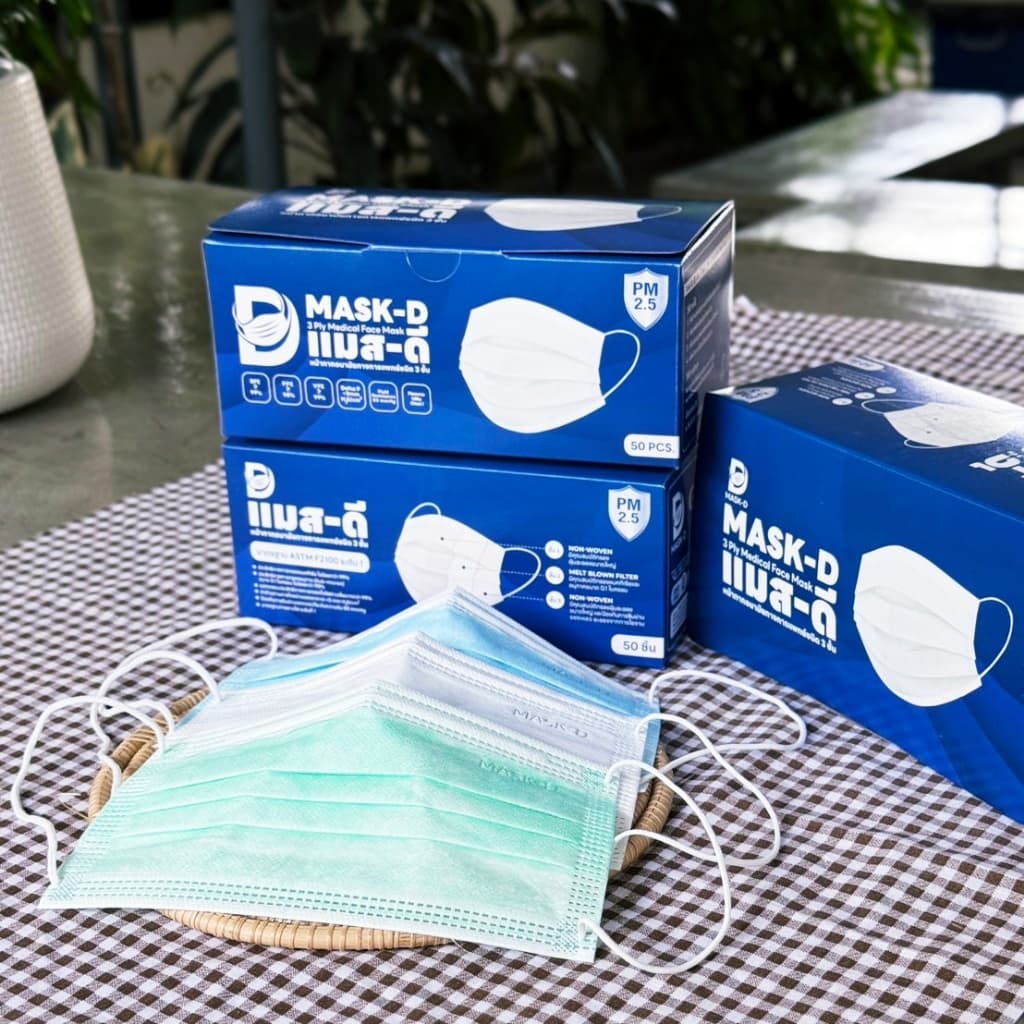 Mask-D แมส pm2.5 หน้ากากอนามัยทางการแพทย์ 3 ชั้น ชนิดยางยืดหูนอก ป้องกันฝุ่นPM2.5 จำนวน 50ชิ้น/กล่อง รูปที่ 5
