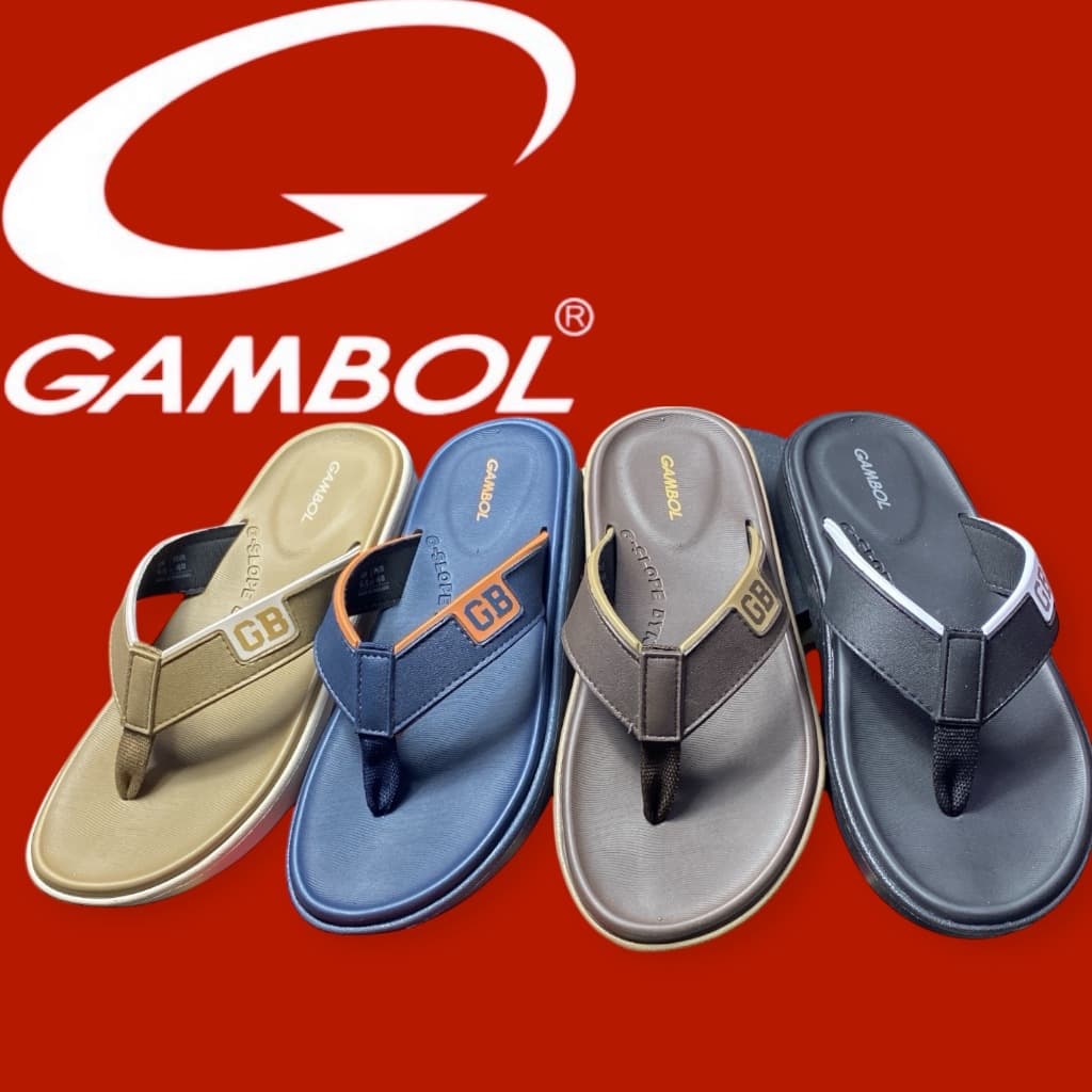 GAMBOLรองเท้าแตะหนีบรุ่นGM41145siez40-44สีดำ/ครีม/น้ำตาล/เทาเข้ม รูปที่ 1