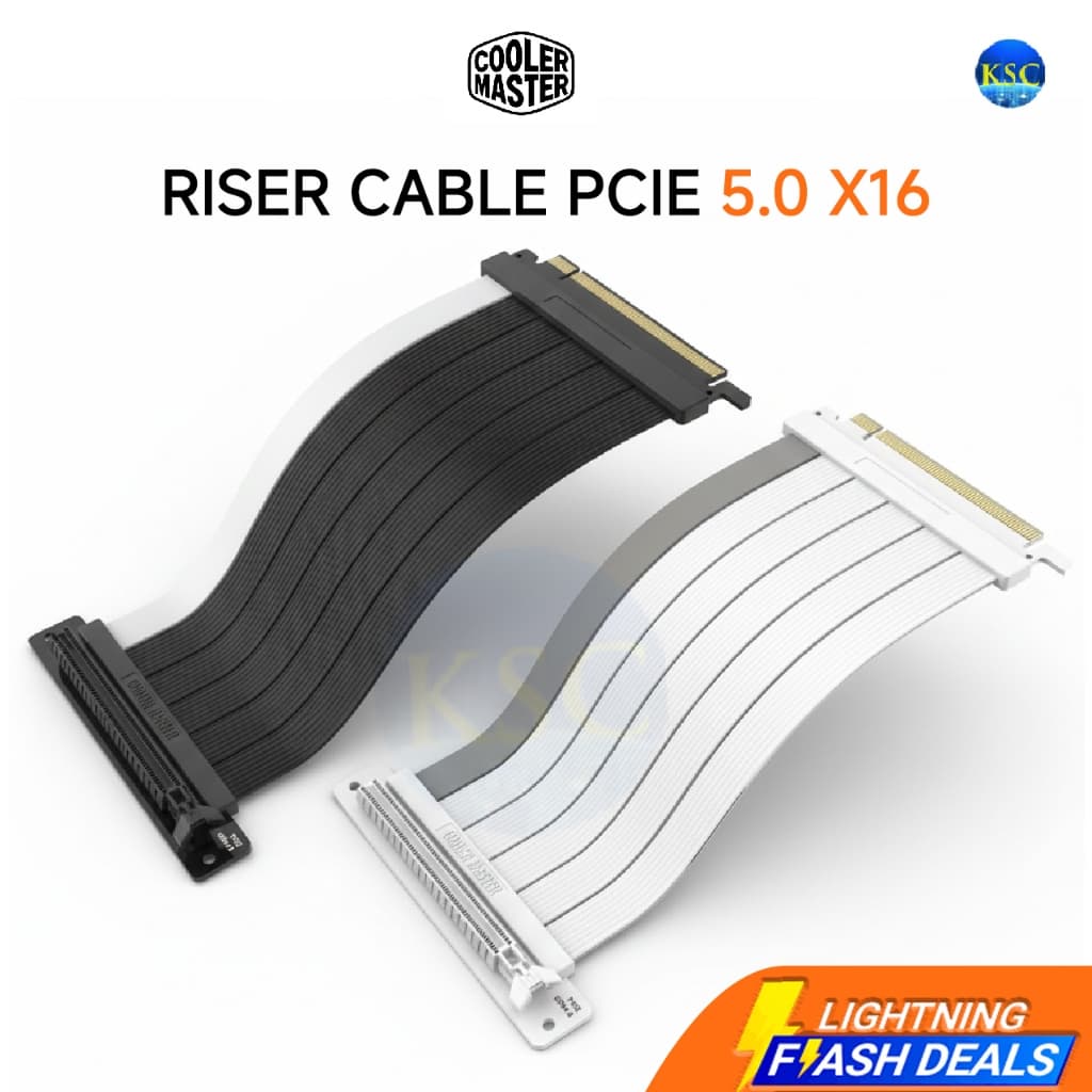 ส่งด่วน COOLER MASTER Riser Cable PCIe 5.0 x16 / PCIe 4.0 x16 - Black / White รูปที่ 1