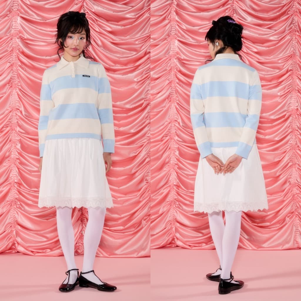 CHUUCHOP - Mochi Sweater เสื้อสเวตเตอร์แขนยาวลายทาง รูปที่ 4