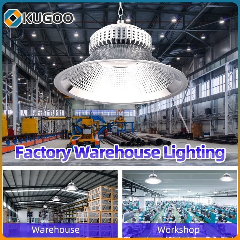 KUGOO โคมไฟไฮเบย์ LED High Bay Light โรงงาน ลานจอดรถ ในบริษัท สนามกีฬาและพื้นกลางแจ โกดัง ติดเพดาน รูปที่ 8