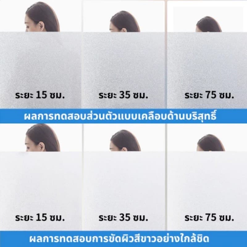 ฟิล์มติดกระจกสุญญากาศ สติ๊กเกอร์ติดกระจก ประตู หน้าต่าง 45/60/90/200cm*ยาว1เมตร ติดง่าย ไม่ยุ่งยาก รูปที่ 5
