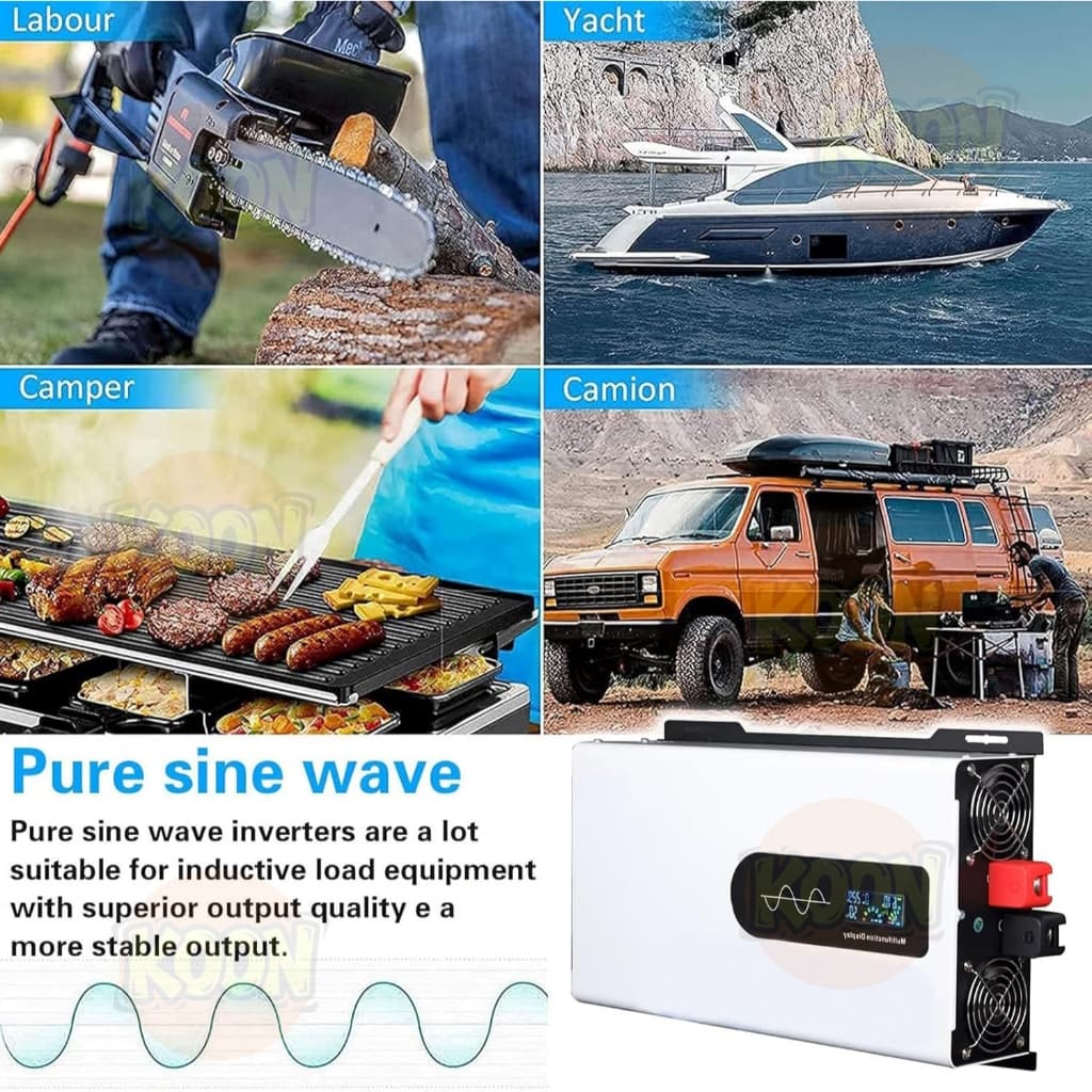 รับประกัน 10 ปี อินเวอร์เตอร์คลื่นไซน์ 3500w/5000w วัตต์ ตัวแปลงแบบพกพาแบบออฟกริด รูปที่ 7