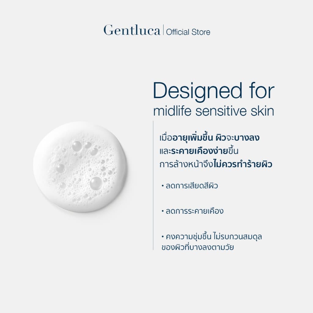 มูสโฟมไฮยาลูรอน+เซราไมด์ สำหรับผิวแพ้ง่าย 100mL – Gentluca Gentle Cleansing Mousse | ขจัดPM2.5 เสริมปราการผิว รูปที่ 2