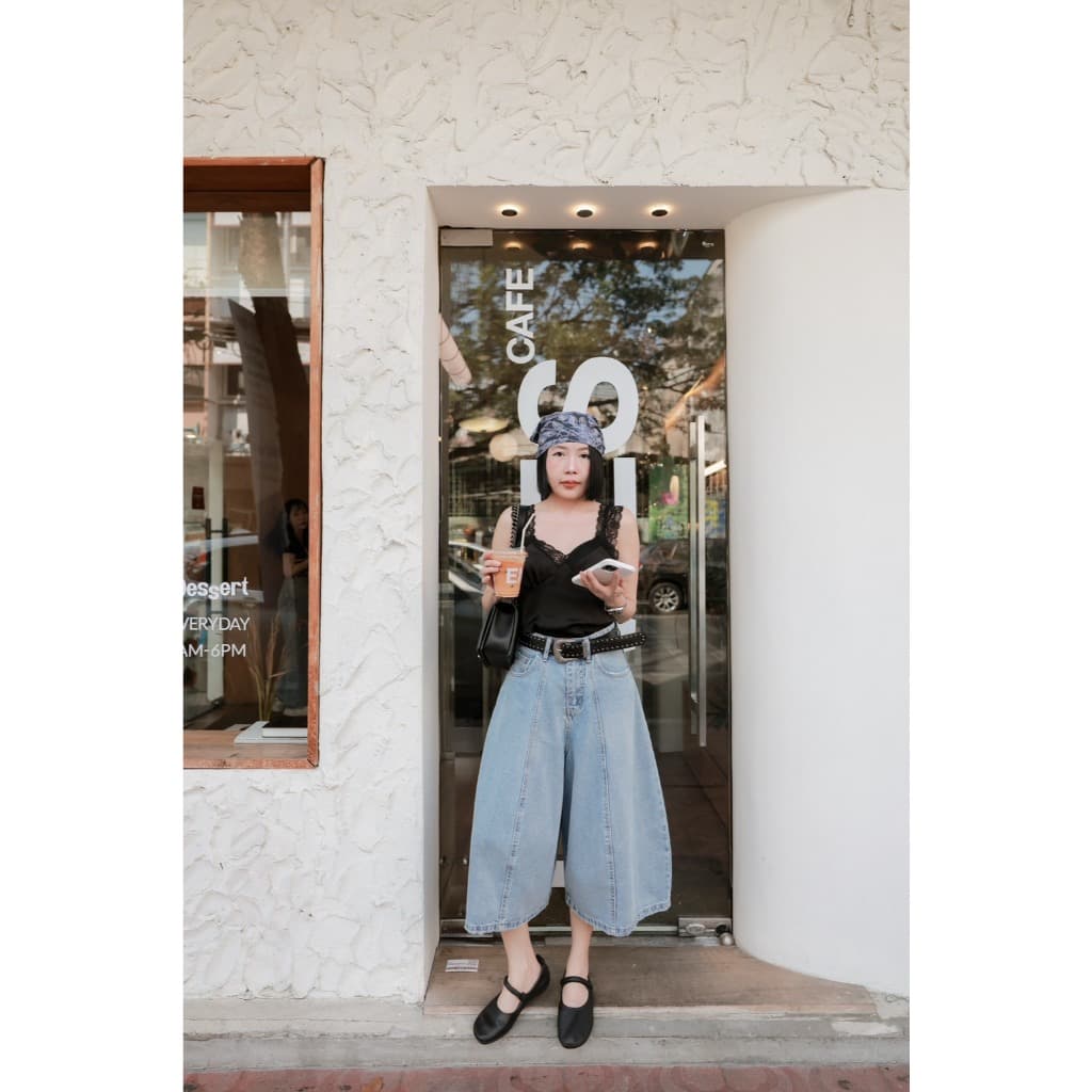 Pumkins Short Jeans กางเกงยีนส์ทรงฟักทองขา9ส่วนรุ่น A927 TAG DARIM รูปที่ 2